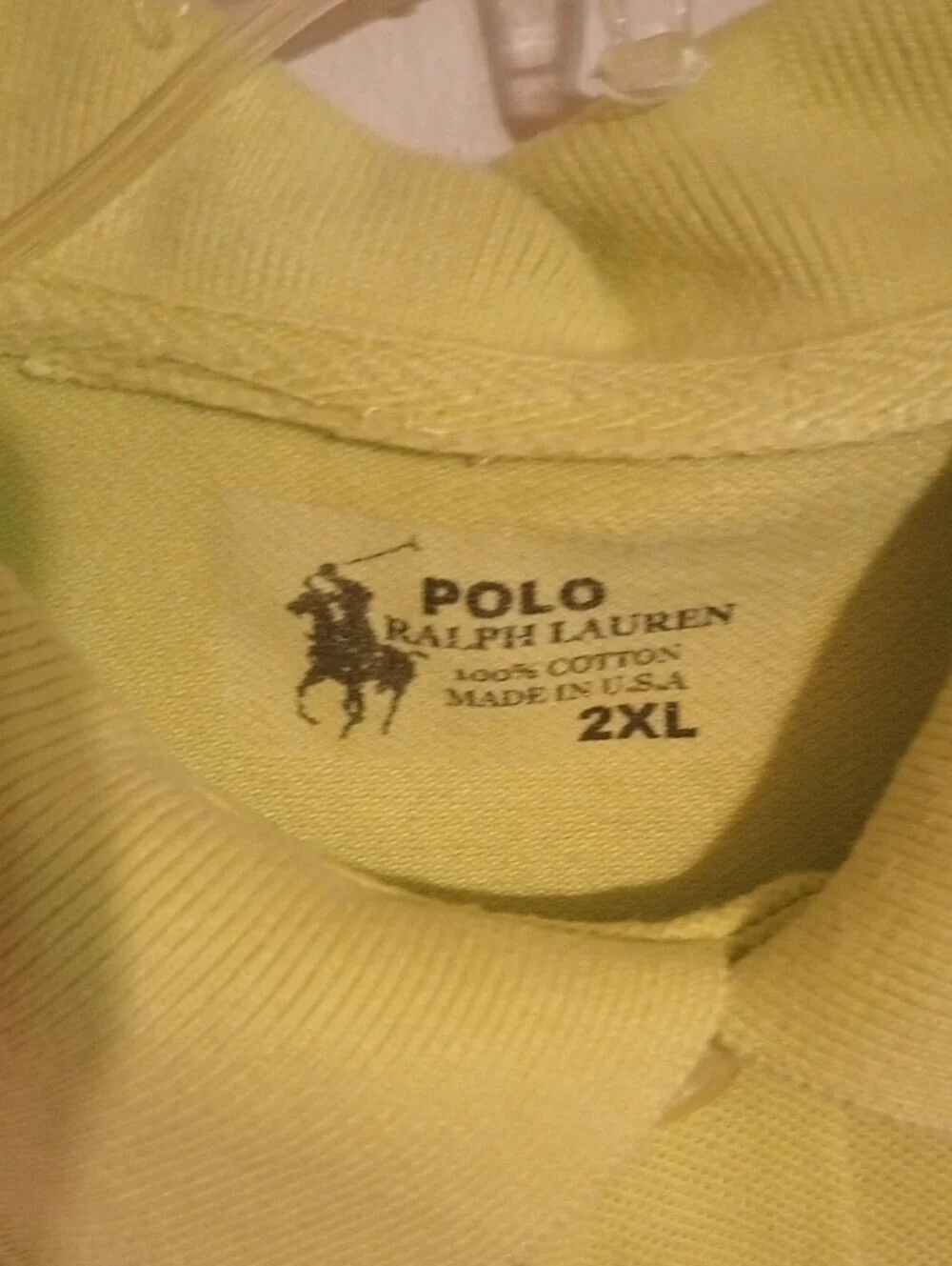 Men's Polo Ralph Lauren Big Pony 3 Lime Green Golf Collar Short Sleeve Shirt 2XL